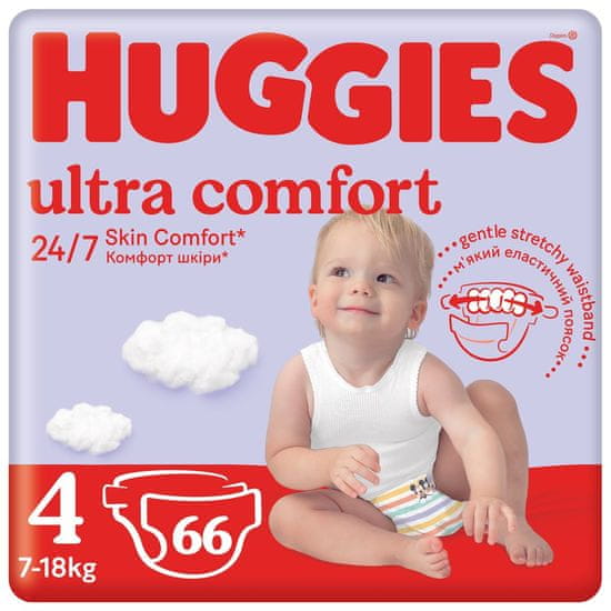 Huggies HUGGIES Pleny jednorázové Ultra Comfort Mega 4 (7-18 kg) 66 ks