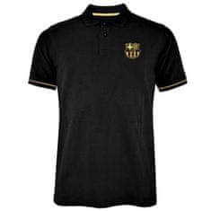 FotbalFans Polo tričko FC Barcelona, černé, poly-bavlna | L