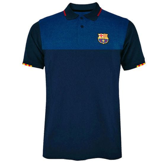 FotbalFans Polo tričko FC Barcelona, modré, poly-bavlna | XL