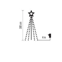 Emos Kovový LED vánoční strom Ziza s časovačem 180 cm studená bílá
