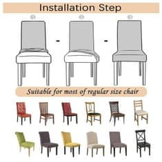 HOME & MARKER® Univerzální Potahy na židle, Elastický Potah na židle, Potah na židli (4ks) | CHAIRGLAM béžová