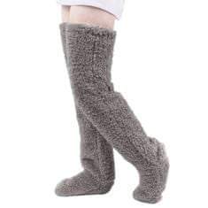 VIVVA® Dámské teplé ponožky, Teplé nadkolenky, Teplé hřejivé ponožky | HUGSOCKS Šedá