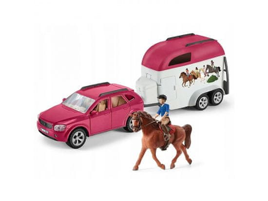 sarcia.eu Schleich Horse Club -Auto s přívěsem na koně, figurky pro děti 5+