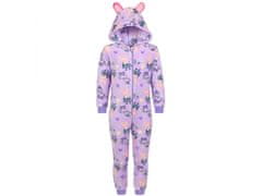 sarcia.eu Peppa Pig Fialové fleecové jednodílné pyžamo, dětské onesie s kapucí, OEKO-TEX 3-4 let 98-104 cm