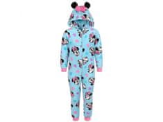 sarcia.eu Minnie Disney Modré, fleecové jednodílné pyžamo, dětské onesie s kapucí, OEKO-TEX 3-4 let 98-104 cm