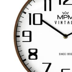 MPM QUALITY Designové plastové hodiny MPM Vintage I Since 1993, tmavě hnědá