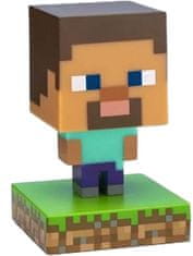 CurePink Dekorativní svítící plastová figurka Minecraft: Steve (výška 10 cm)