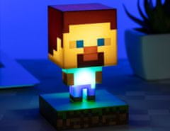 CurePink Dekorativní svítící plastová figurka Minecraft: Steve (výška 10 cm)