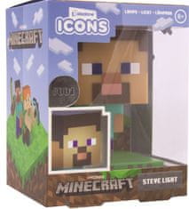 CurePink Dekorativní svítící plastová figurka Minecraft: Steve (výška 10 cm)