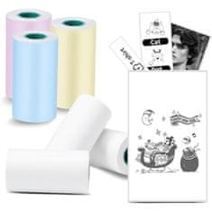 Mormark 6 x Role barevného a bílého Termopapíru pro Mini tiskárnu MINIPRINT (5,7 x 3 cm) | MULTIROLLS 