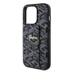 Guess  PU Grip Stand G Cube Zadní Kryt pro iPhone 15 Pro Max Black