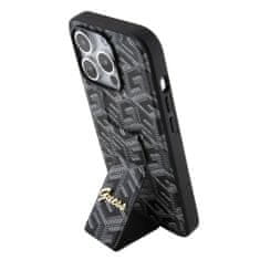 Guess  PU Grip Stand G Cube Zadní Kryt pro iPhone 15 Pro Black