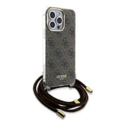 Guess  IML 4G Printed Crossbody Zadní Kryt pro iPhone 15 Pro Brown