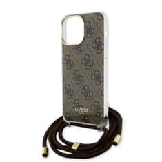 Guess  IML 4G Printed Crossbody Zadní Kryt pro iPhone 15 Pro Max Brown