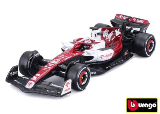 BBurago 1:43 Formula F1 Alfa Romeo Orlen C42 (2022) nr.24 Zhou Guanyu červeno-bílá