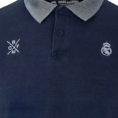 FotbalFans Polo tričko Real Madrid FC, modré, bavlna | XXL