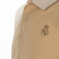 FotbalFans Polo tričko Real Madrid FC, béžová, bavlna | L