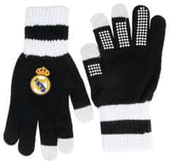 FotbalFans Rukavice Real Madrid FC, černo-bílé, protiskluzové, L/XL