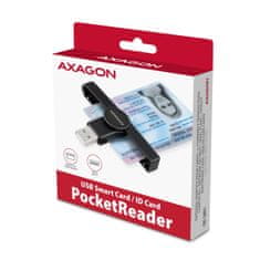 AXAGON CRE-SMPA, USB-A PocketReader čtečka kontaktních karet Smart card, (eObčanka, eID klient)