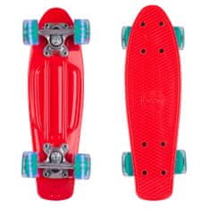 Worker Mini penny board Pico 17" se svítícími kolečky (Barva: žlutá deska, tmavě modrá kolečka)