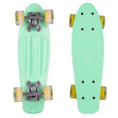 Worker Mini penny board Pico 17" se svítícími kolečky (Barva: žlutá deska, tmavě modrá kolečka)