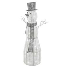 Emos Ratanový LED vánoční sněhulák Pilas s časovačem 124 cm studená bílá