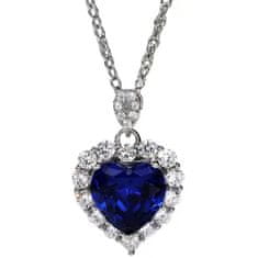 IZMAEL Náhrdelník Royal Heart-Stříbrná/Modrá KP28954