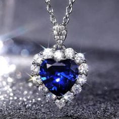 IZMAEL Náhrdelník Royal Heart-Stříbrná/Modrá KP28954
