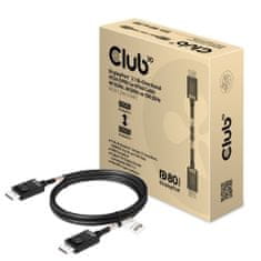 Club 3D adaptér aktivní DisplayPort 2.1 na DisplayPort 2.1 4K120Hz/8K60Hz HDR (M/M), 1.2m, černá - rozbaleno