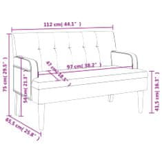 Vidaxl Lavice s opěradlem černá 112 x 65,5 x 75 cm umělá kůže