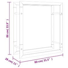 Vidaxl Stojan na palivové dřevo 80x28x86 cm nerezová ocel