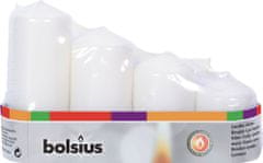 Bolsius Svíčky Bolsius Pillar Advent, vánoční, bílé, 48 mm 60/80/100/120 mm, balení. 4 ks