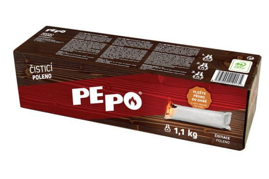 PE-PO PE-PO čisticí poleno 1,1 kg, odstraňovač sazí pro kouřovody, kamna, komín