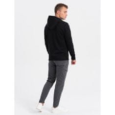 OMBRE Pánská mikina na zip BASIC černá MDN123949 XL