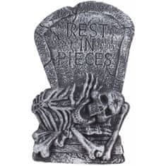 Halloween náhrobní kámen s kostrou, 60 cm