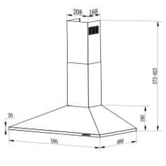 shumee Komínový kuchyňský digestoř 60 cm Berdsen BT-213 INOX