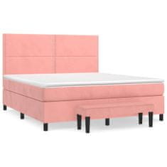 Petromila Box spring postel s matrací růžová 180x200 cm samet
