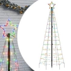 Vidaxl Vánoční stromek kužel s hroty 220 barevných LED 180 cm