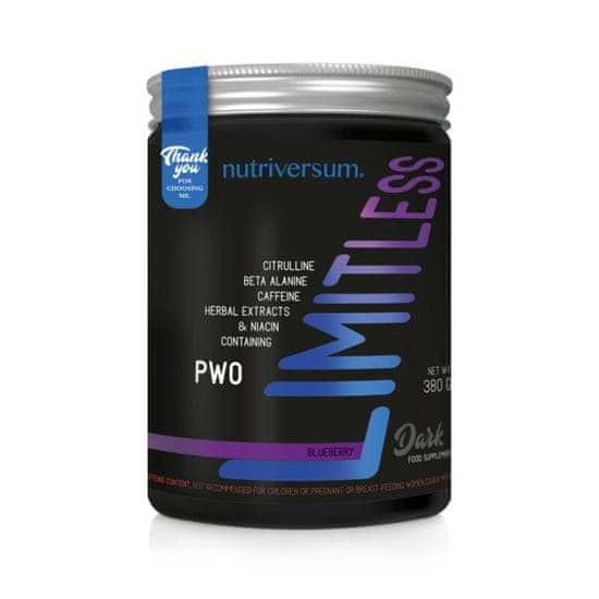 Nutriversum LIMITLESS Pre-Workout, 380 g Příchuť: Borůvka