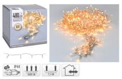 MAT osvětlení vánoční 36m 480LED teplá BÍ, TRA drát