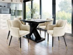Veneti Čalouněná jídelní židle HAUMON - černá / zlatá / béžová