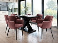 Veneti Čalouněná jídelní židle HAUMON - černá / růžová