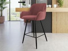 Veneti Čalouněná barová židle WUDSEN - černá / růžová