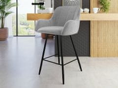 Veneti Čalouněná barová židle WUDSEN - černá / světlá šedá