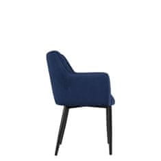 Veneti Čalouněná jídelní židle HAUMON - černá / modrá