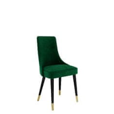 Veneti Čalouněná jídelní židle BILAR - černá / zlatá / zelená