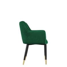 Veneti Čalouněná jídelní židle HAUMON - černá / zlatá / zelená