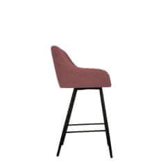 Veneti Čalouněná barová židle WUDSEN - černá / růžová