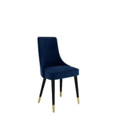 Veneti Čalouněná jídelní židle BILAR - černá / zlatá / modrá