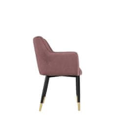 Veneti Čalouněná jídelní židle HAUMON - černá / zlatá / růžová